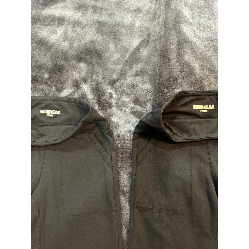 2 Pair 32 Degrees Heat Girls Black Leggings Pants Pockets XS 5/6 Cropped
